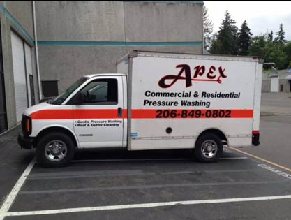 our Woodinville roof cleaning truck